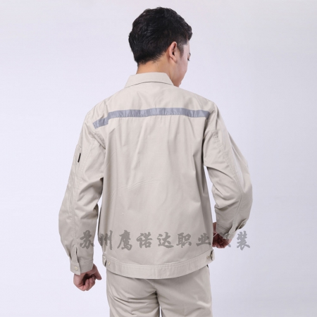 米色拼藏青CVC紗卡生產(chǎn)加工工作服批發(fā)AC112-SC